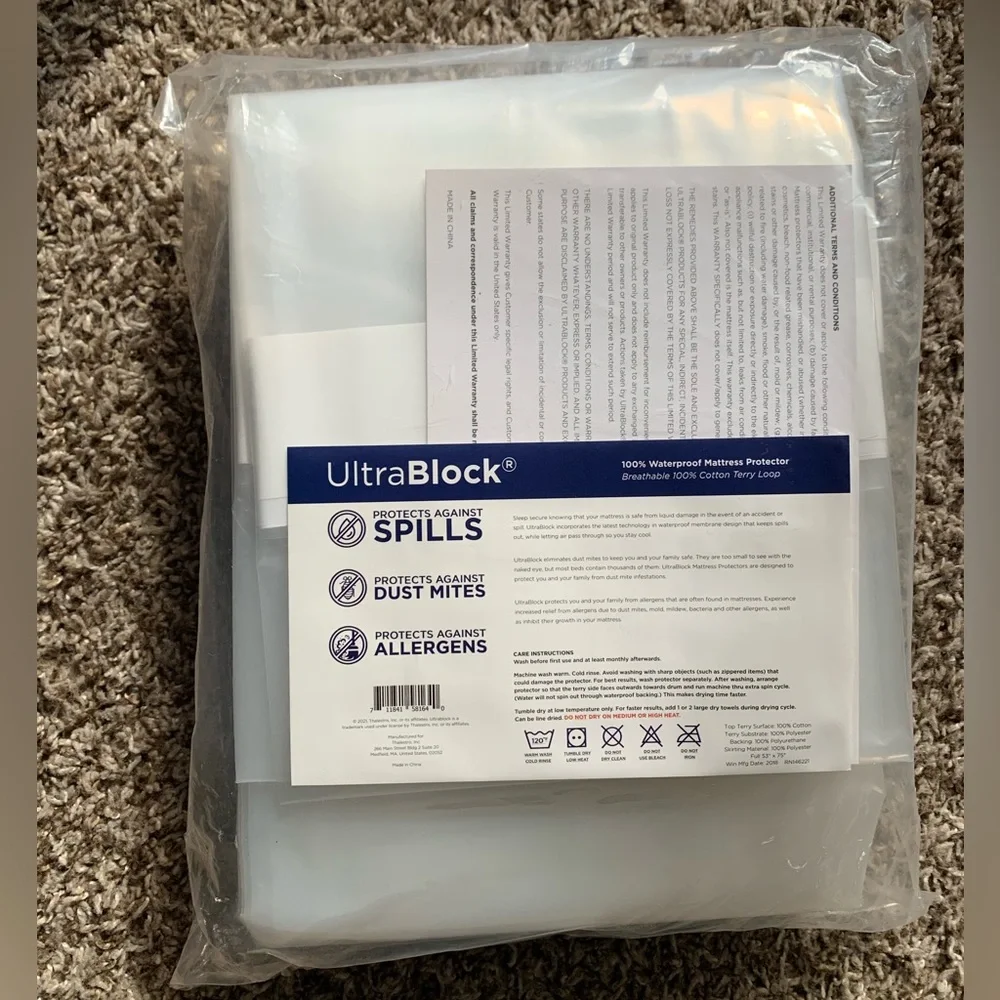 UltraBlock Mattress Bag: Heavy Duty Puncture Resistant Bag (Size Full, Unopened)